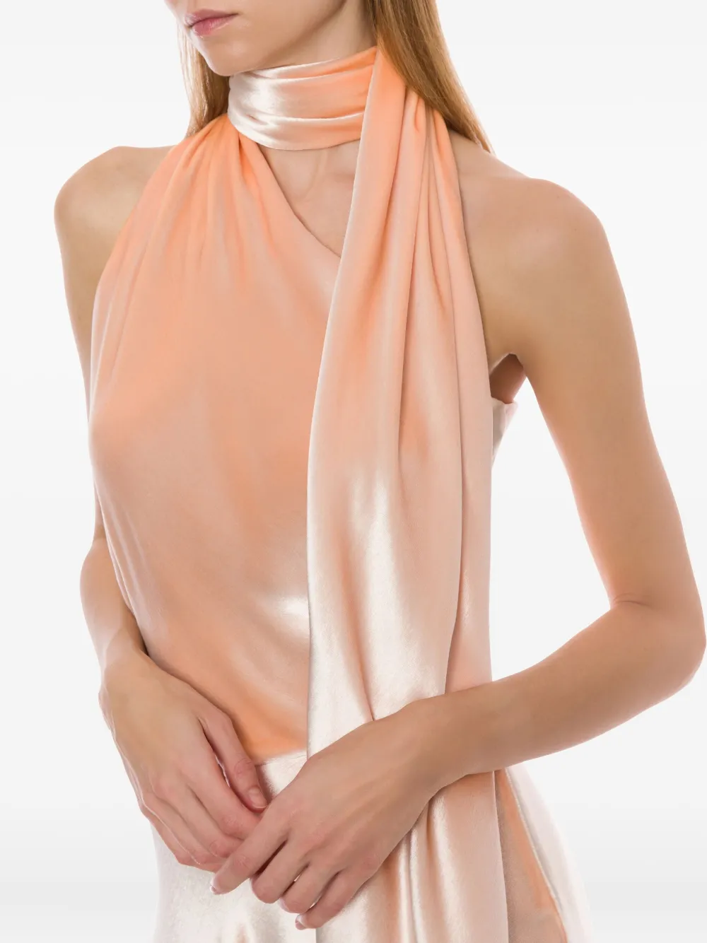 Alberta Ferretti Satijnen maxi-jurk Roze