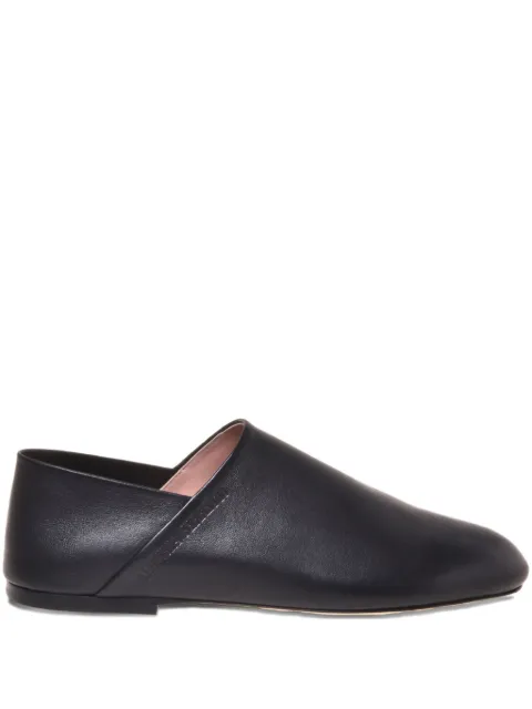 Alberta Ferretti logo-debossed leather loafers