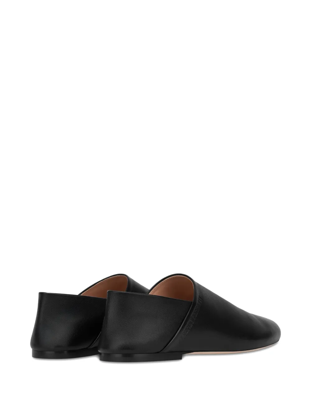 Alberta Ferretti Leren loafers met logo-reliëf Zwart