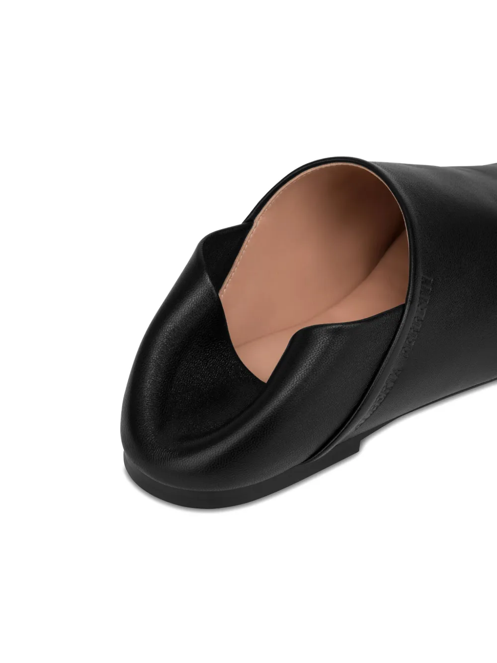 Alberta Ferretti Leren loafers met logo-reliëf Zwart