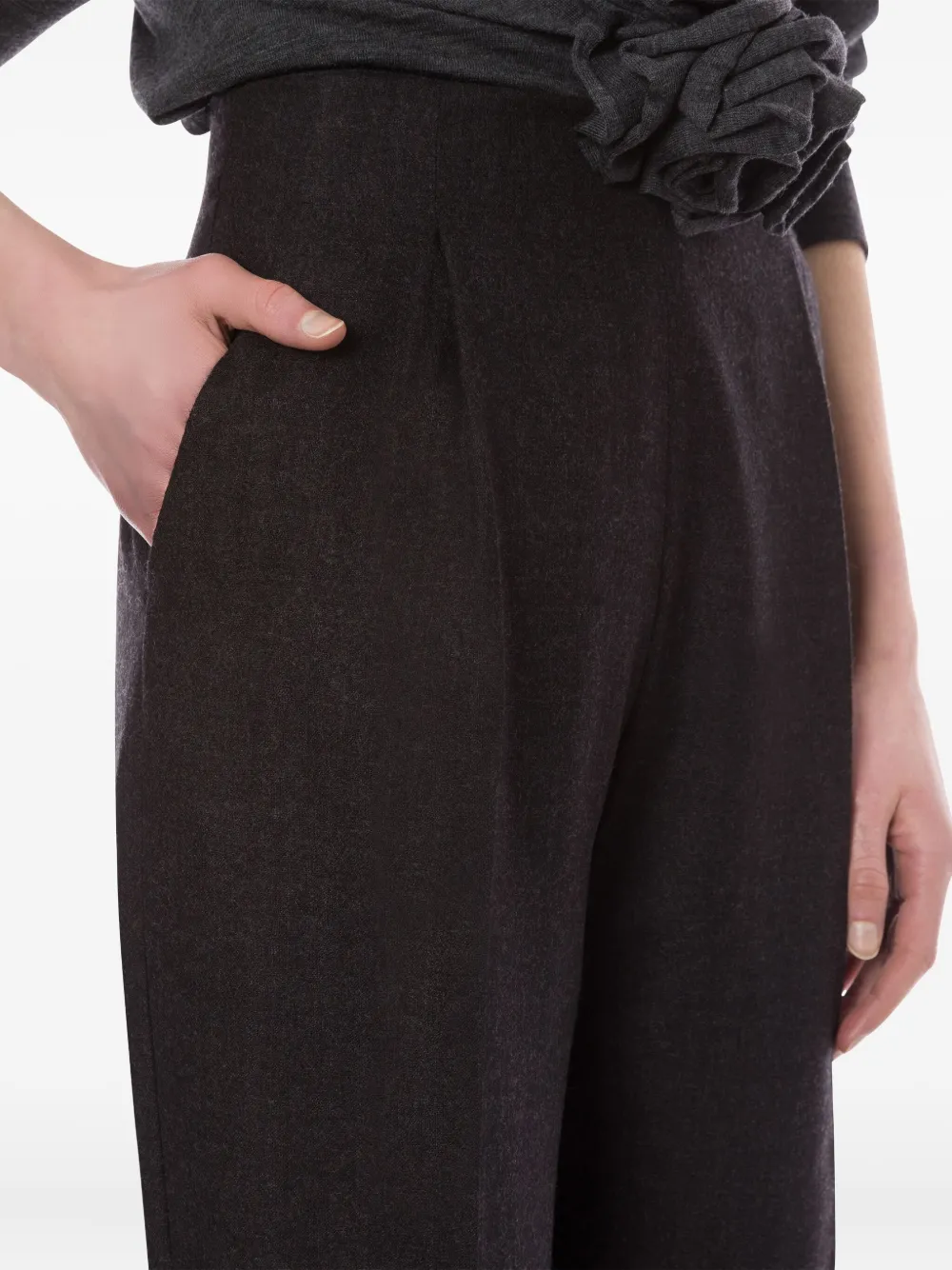 Alberta Ferretti High waist broek van scheerwol Grijs