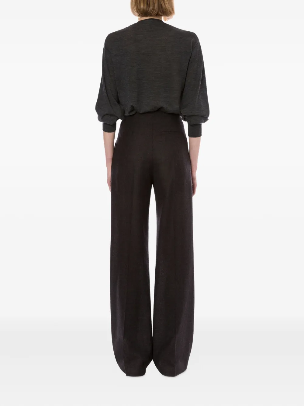 Alberta Ferretti High waist broek van scheerwol Grijs