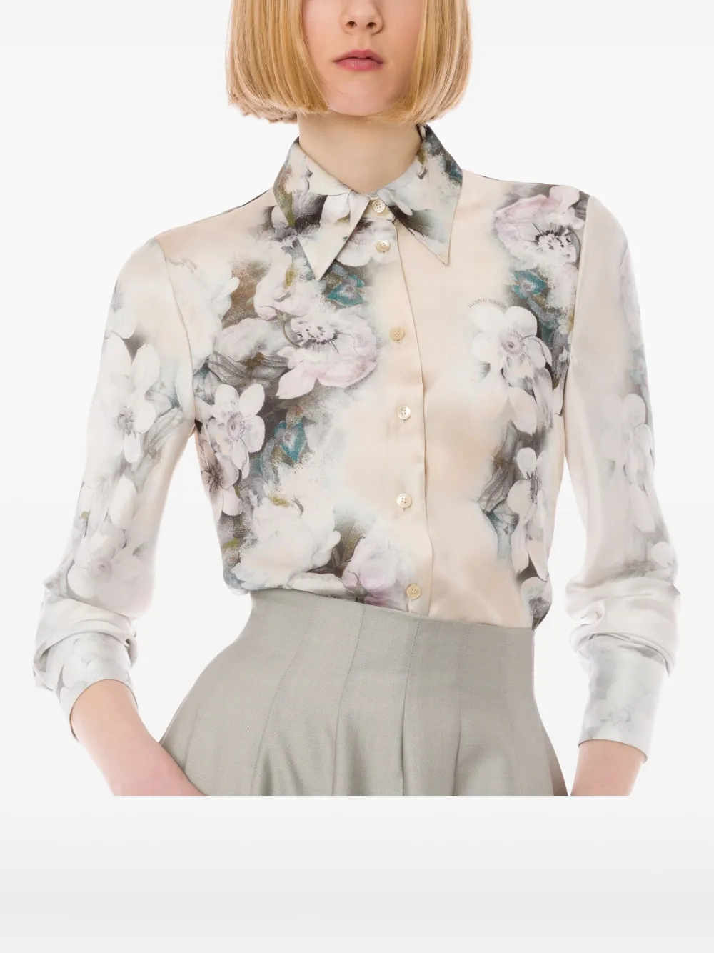 Alberta Ferretti Blouse met bloemenprint Beige
