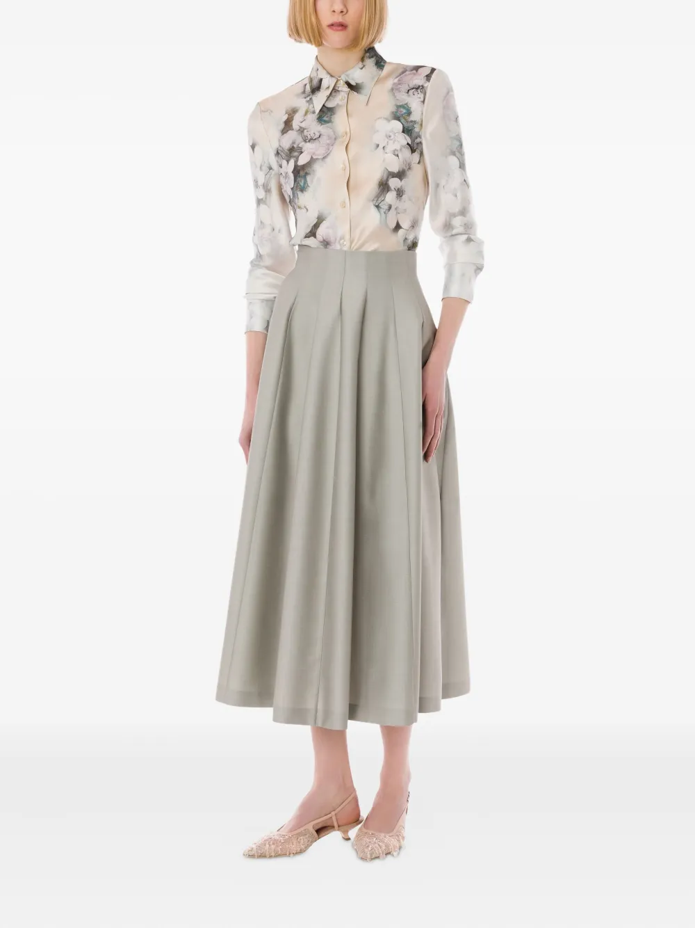 Alberta Ferretti Blouse met bloemenprint - Beige