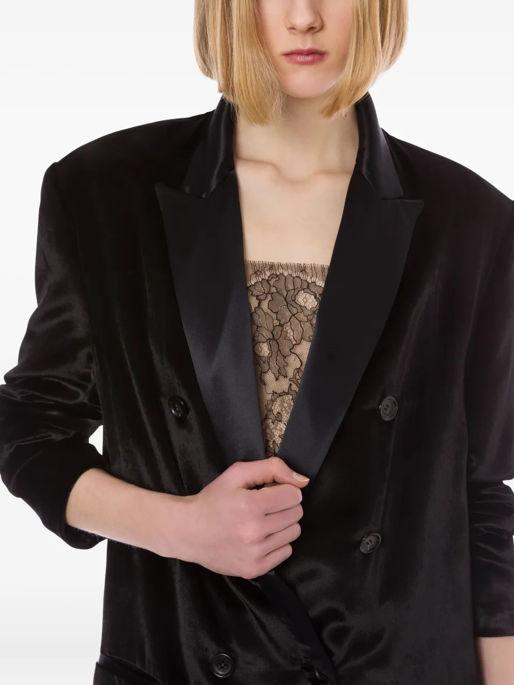 Alberta Ferretti Blazer met dubbele rij knopen Zwart