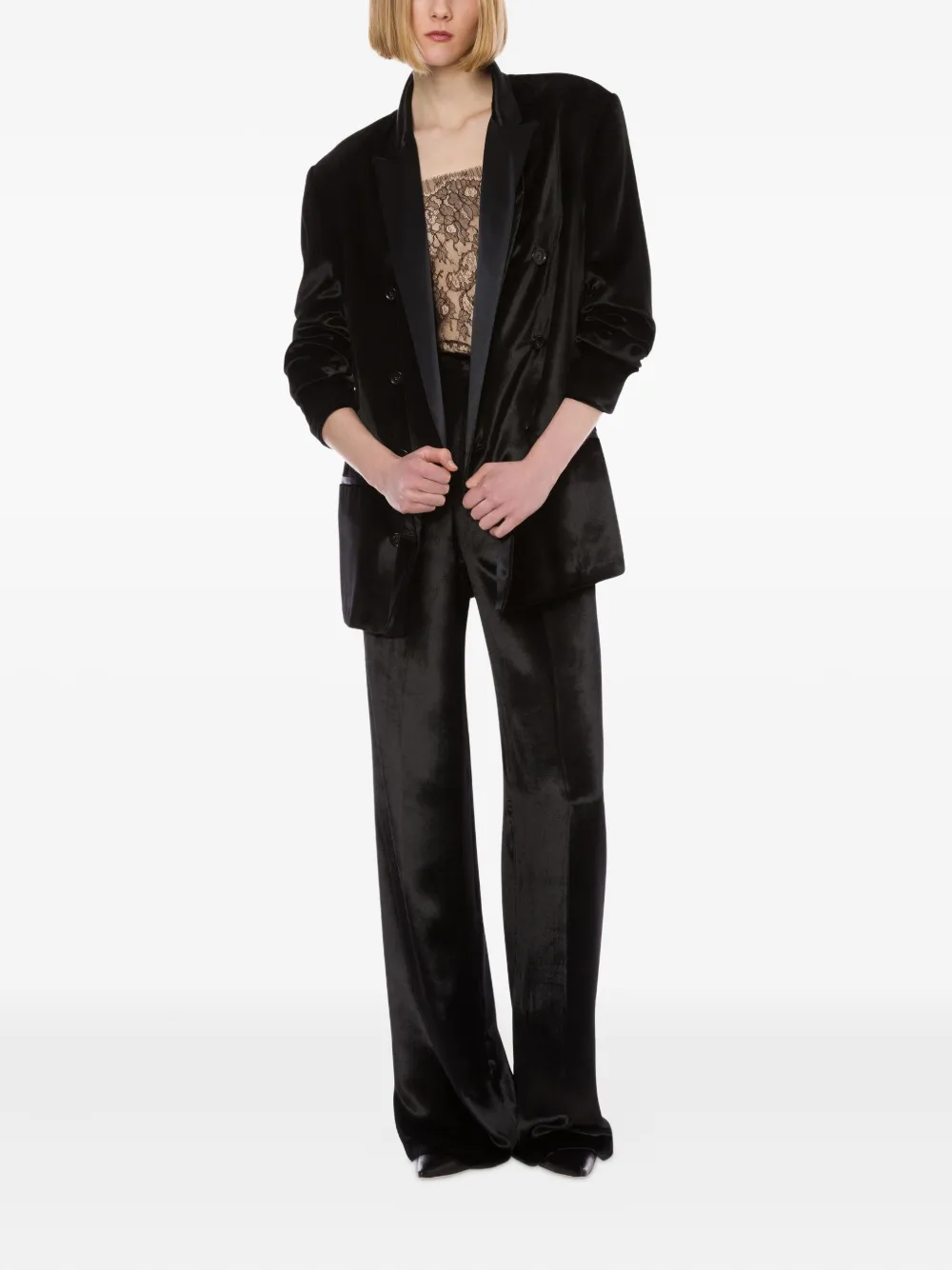 Alberta Ferretti Blazer met dubbele rij knopen Zwart