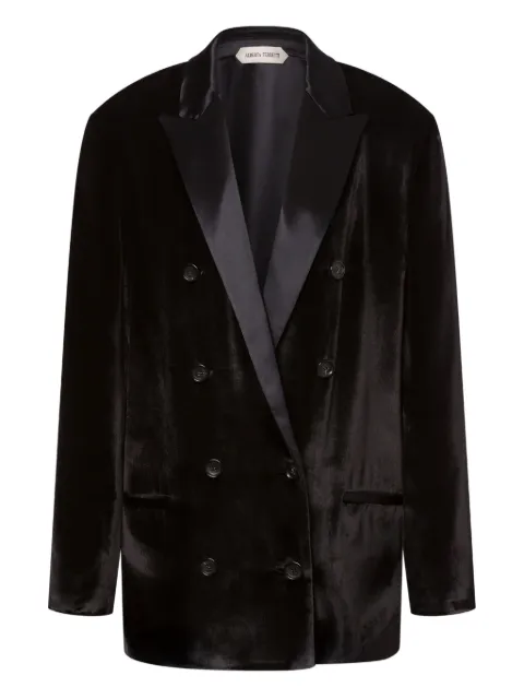 Alberta Ferretti satin double-breasted blazer