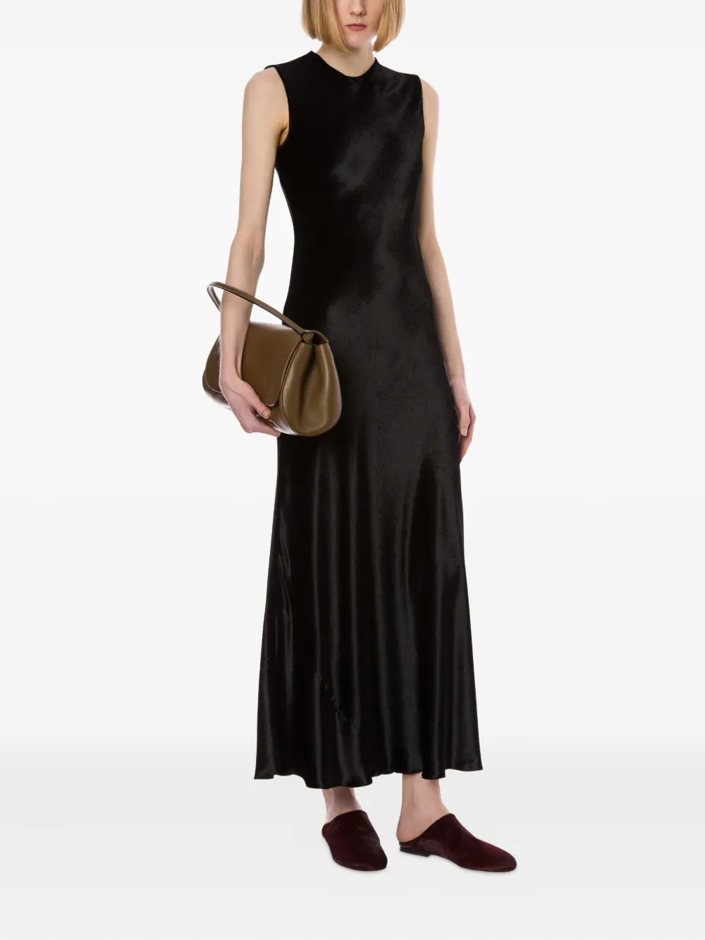 Alberta Ferretti Satijnen jurk Zwart