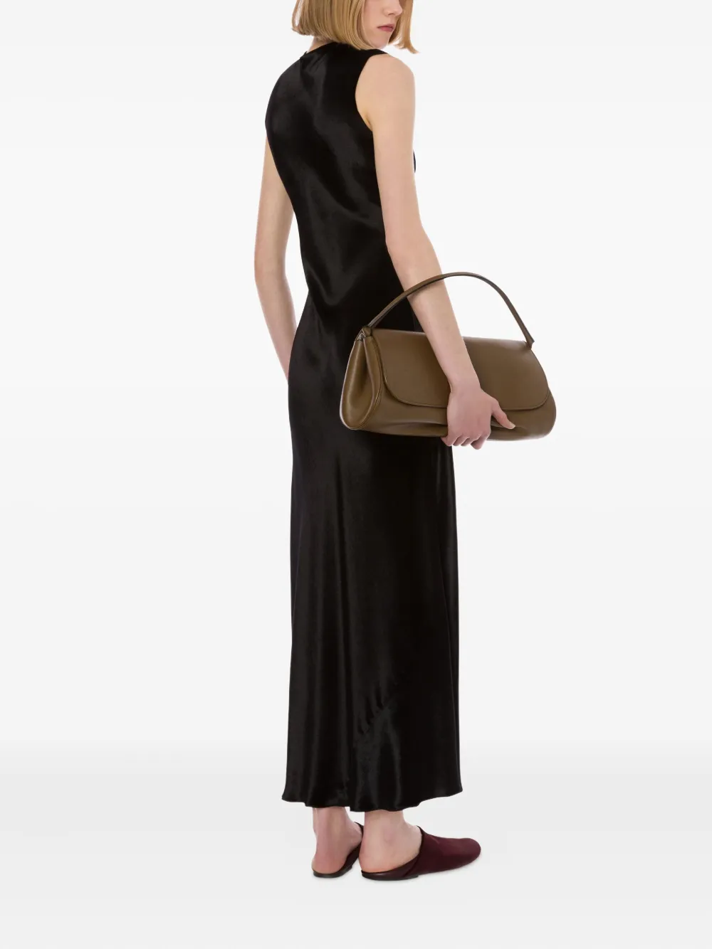 Alberta Ferretti Satijnen jurk Zwart