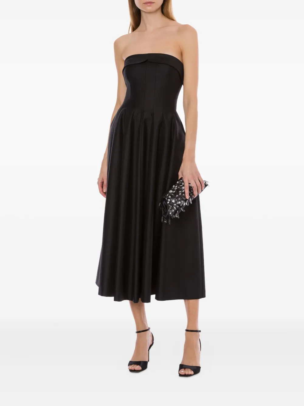 Alberta Ferretti Jurk van wol-zijdeblend Zwart