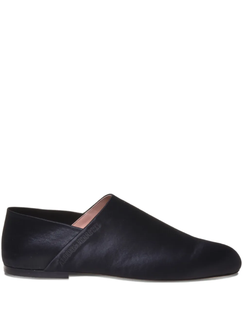 Alberta Ferretti logo-debossed leather loafers Black
