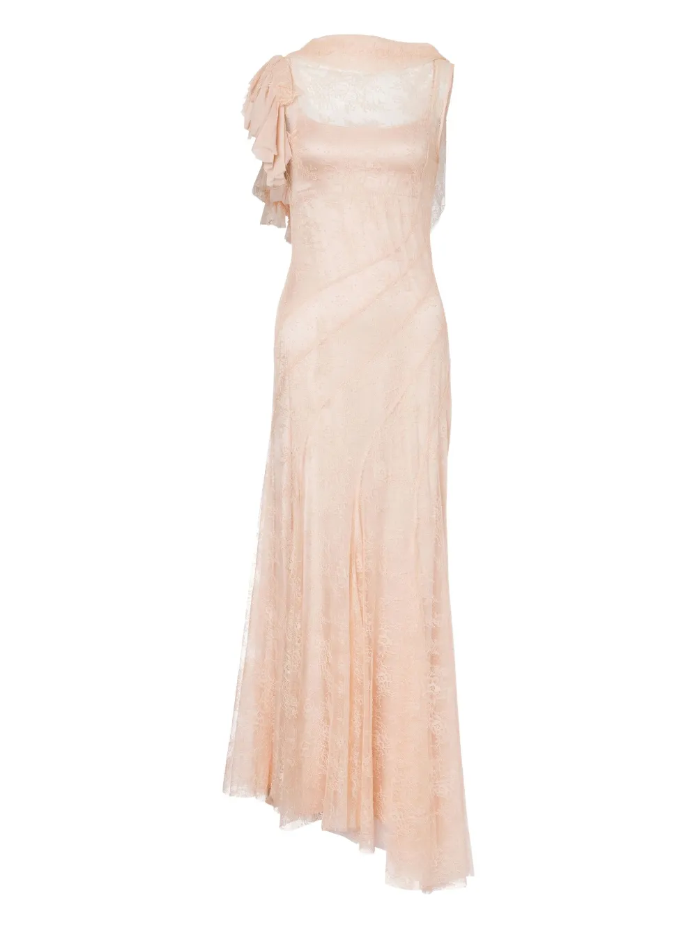 Alberta Ferretti Jurk met overslag van kant Roze