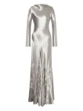 Alberta Ferretti satin long dress - Silver