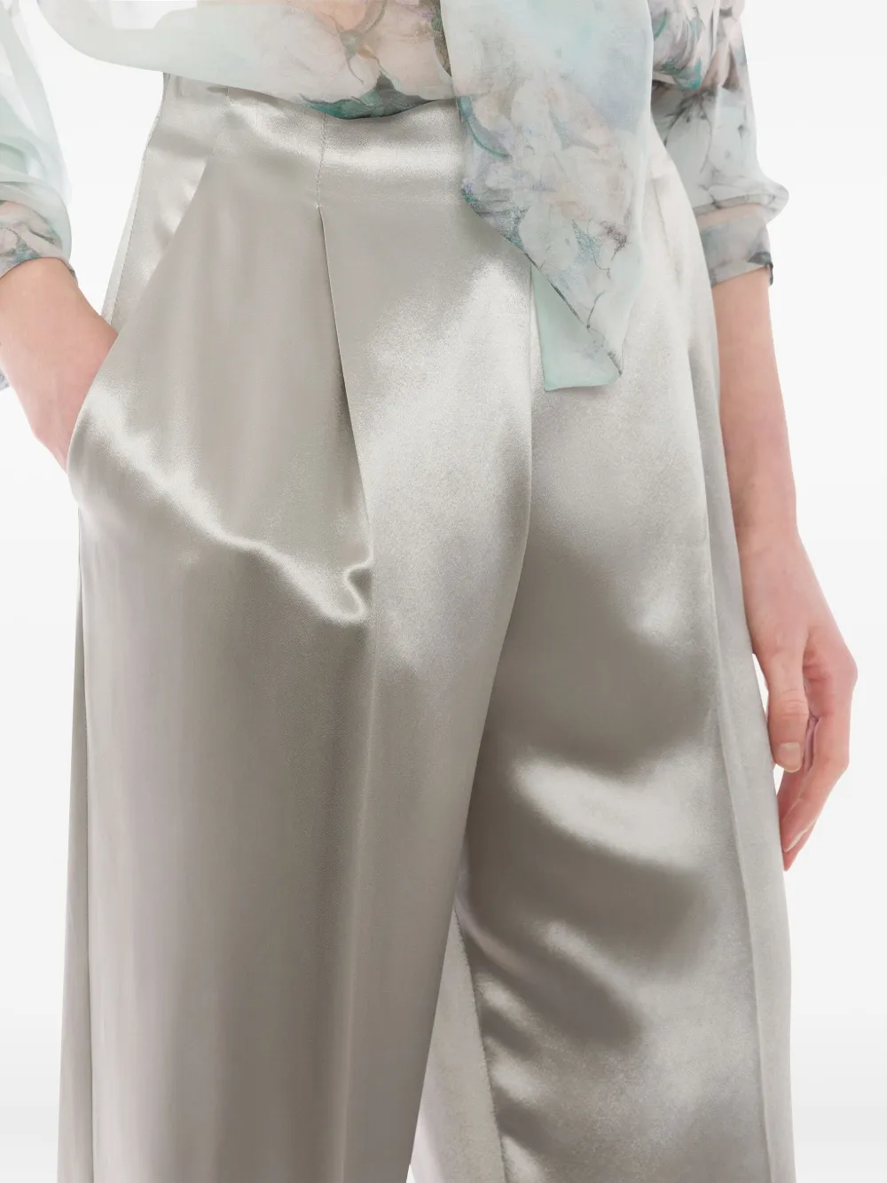Alberta Ferretti High waist broek Grijs