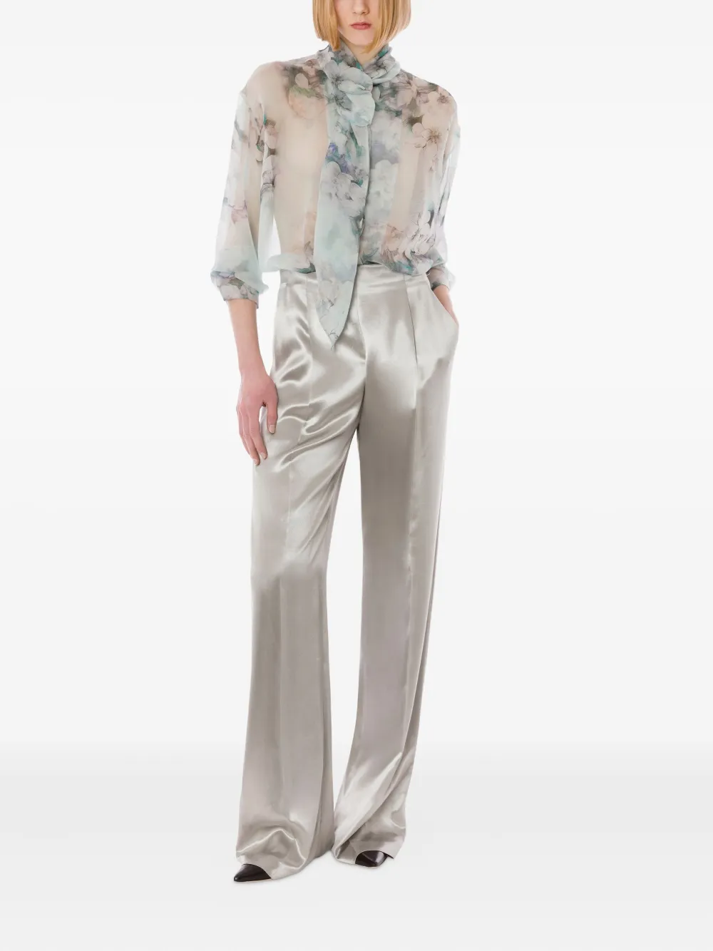 Alberta Ferretti High waist broek - Grijs