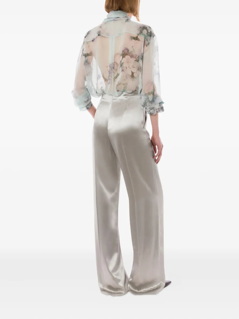 Alberta Ferretti High waist broek Grijs