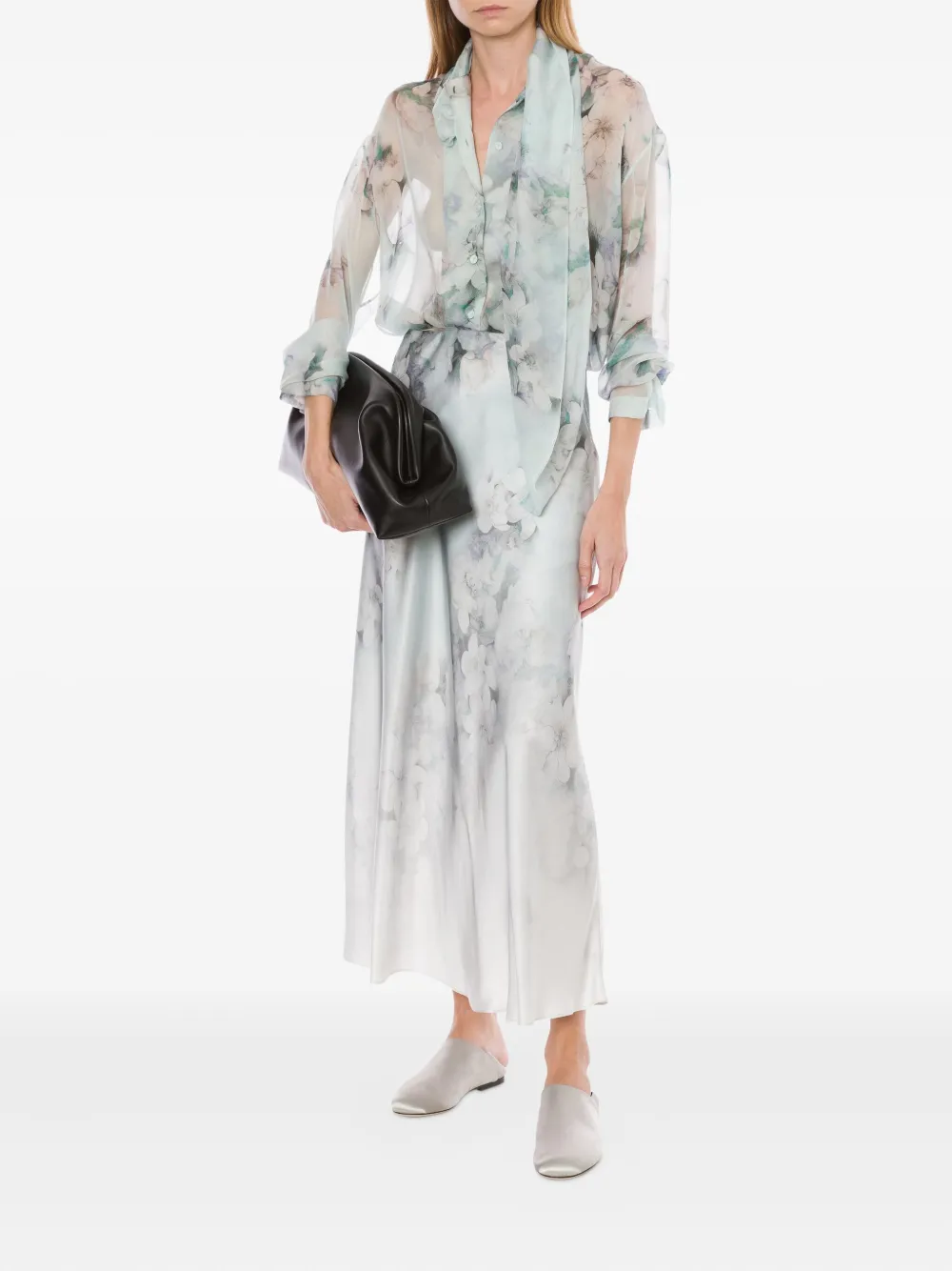 Alberta Ferretti satin midi skirt | High-Waisted Skirts | Image 2