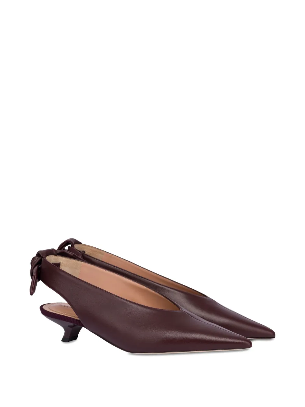 Alberta Ferretti pointed-toe leather pumps Red