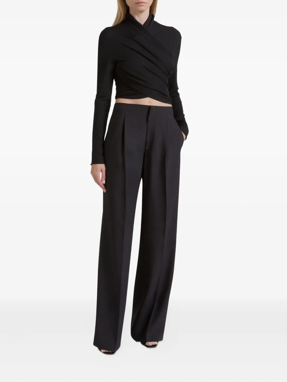 Alberta Ferretti pleated trousers - Zwart