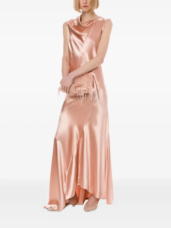 alberta ferretti silk dress Alberta Ferretti Satin Long Dress | Pink
