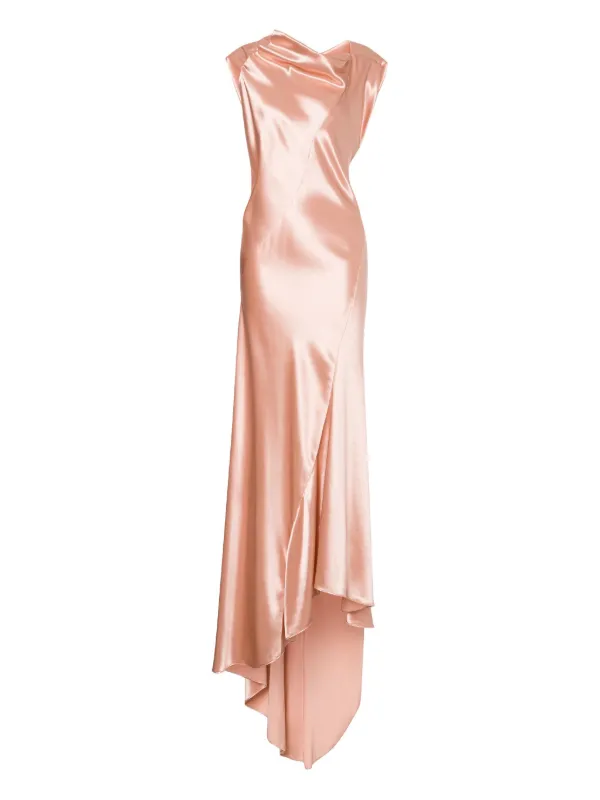 Alberta Ferretti Satin Long Dress - Pink