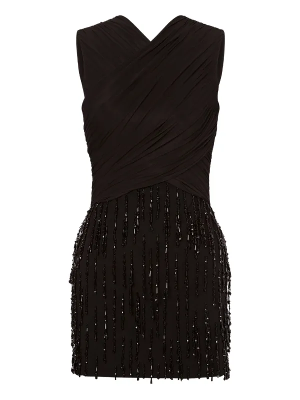 Alberta Ferretti wool-blend Mini Dress Black FARFETCH OM