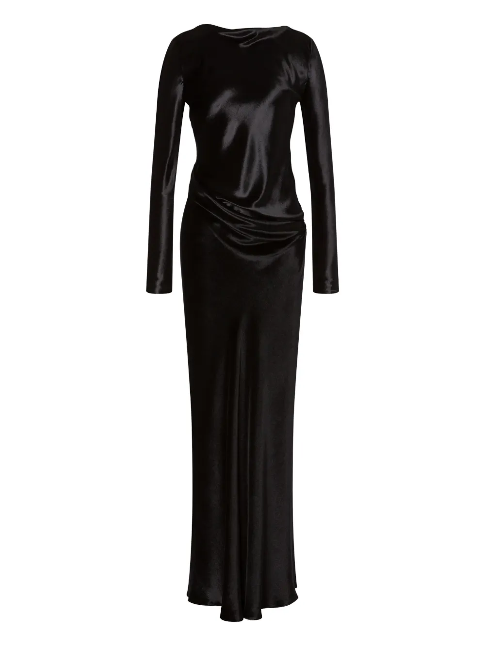 Alberta Ferretti Satijnen maxi-jurk Zwart