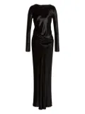 Alberta Ferretti satin long dress - Black