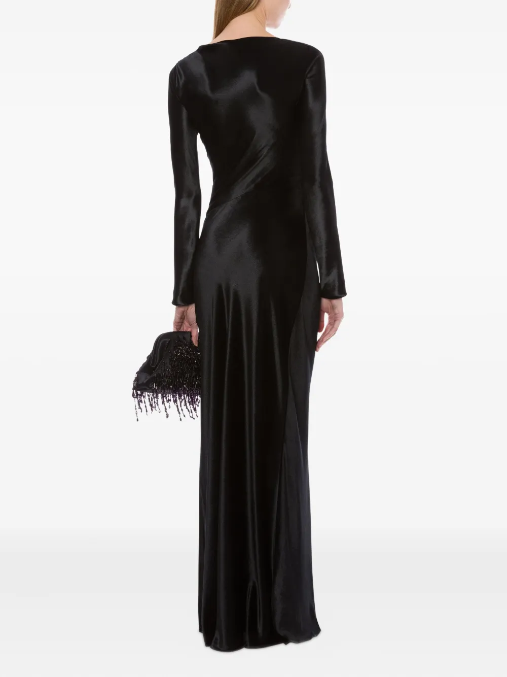 Alberta Ferretti Satijnen maxi-jurk Zwart