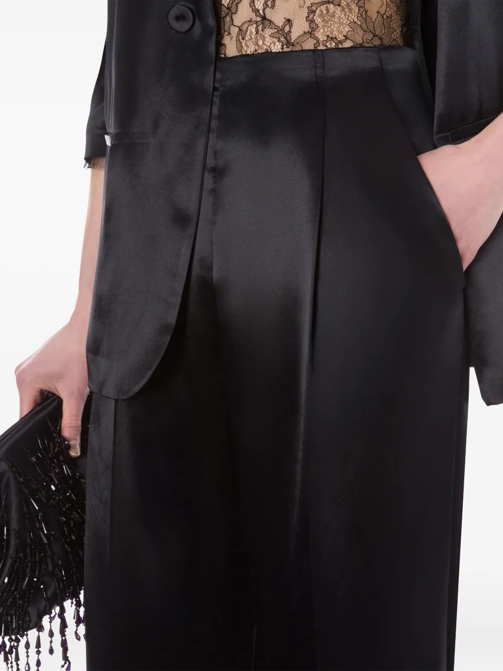 Alberta Ferretti High waist broek Zwart