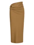 Alberta Ferretti gathered midi skirt - Brown