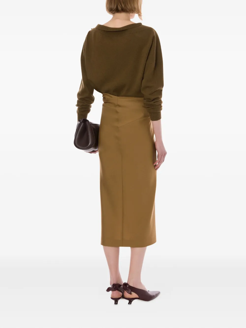 Alberta Ferretti Gesmockte midi-rok Bruin