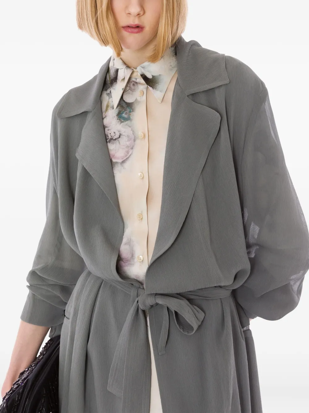 Alberta Ferretti Jas met ceintuur Grijs