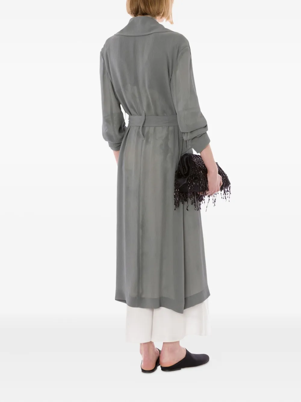 Alberta Ferretti Jas met ceintuur Grijs