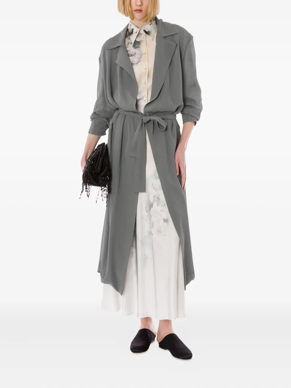Alberta Ferretti Jas met ceintuur Grijs