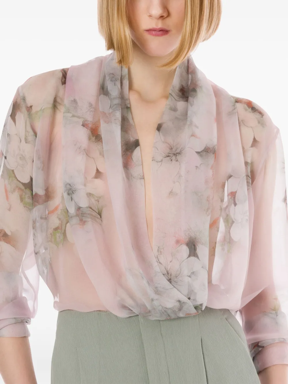 Alberta Ferretti Shirt met bloemenprint Roze