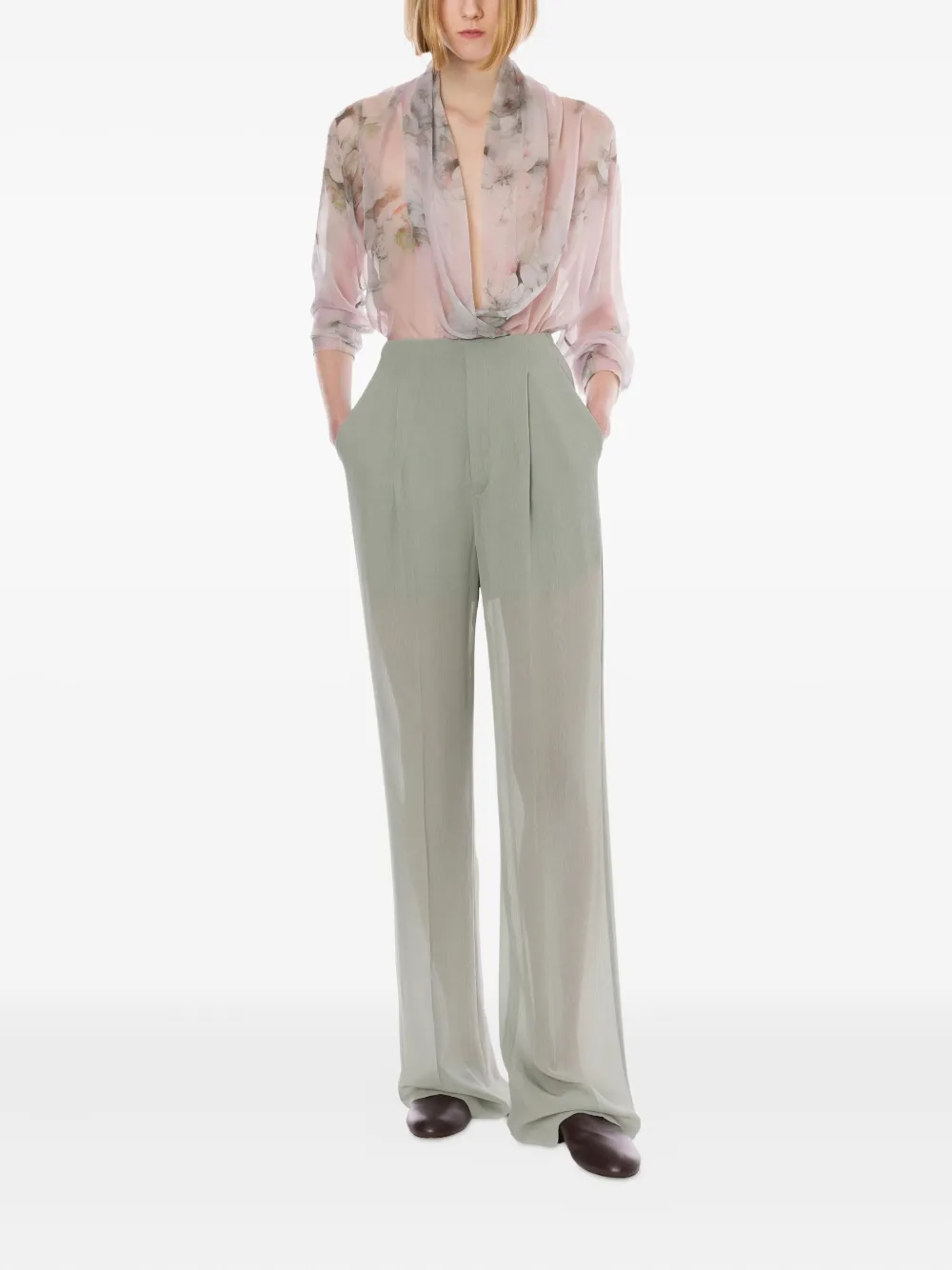Alberta Ferretti Shirt met bloemenprint - Roze