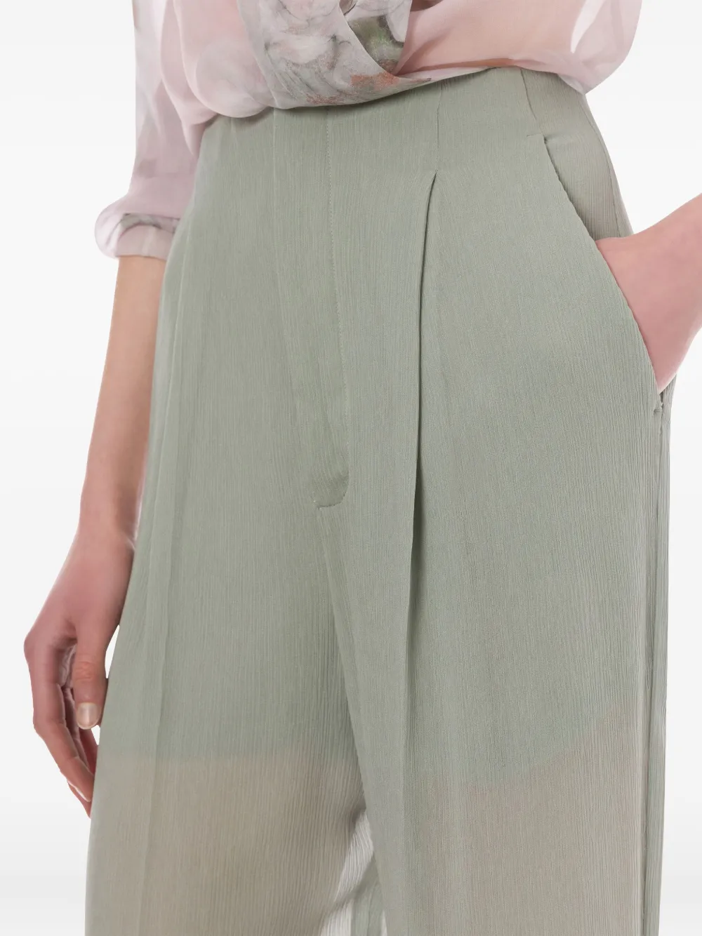 Alberta Ferretti High waist plooibroek Grijs