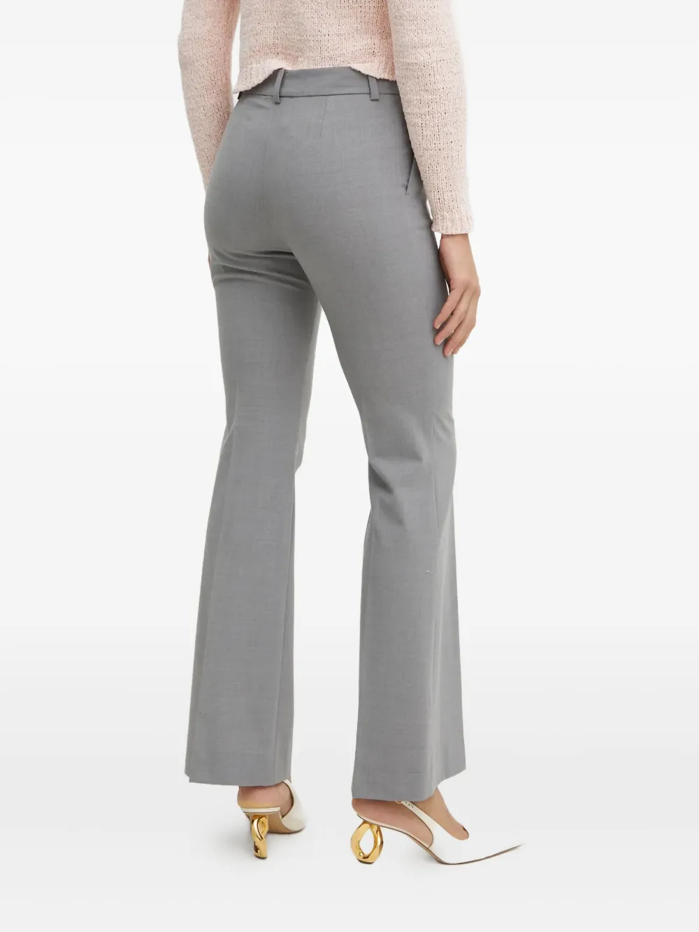Luisa Spagnoli Flared Trousers In Gray