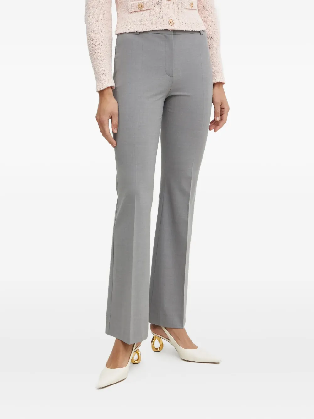 Luisa Spagnoli Flared Trousers In Gray