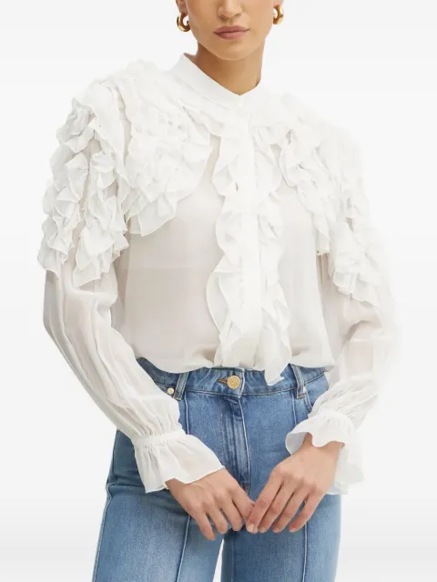 LUISA SPAGNOLI ruffled-shoulder shirt