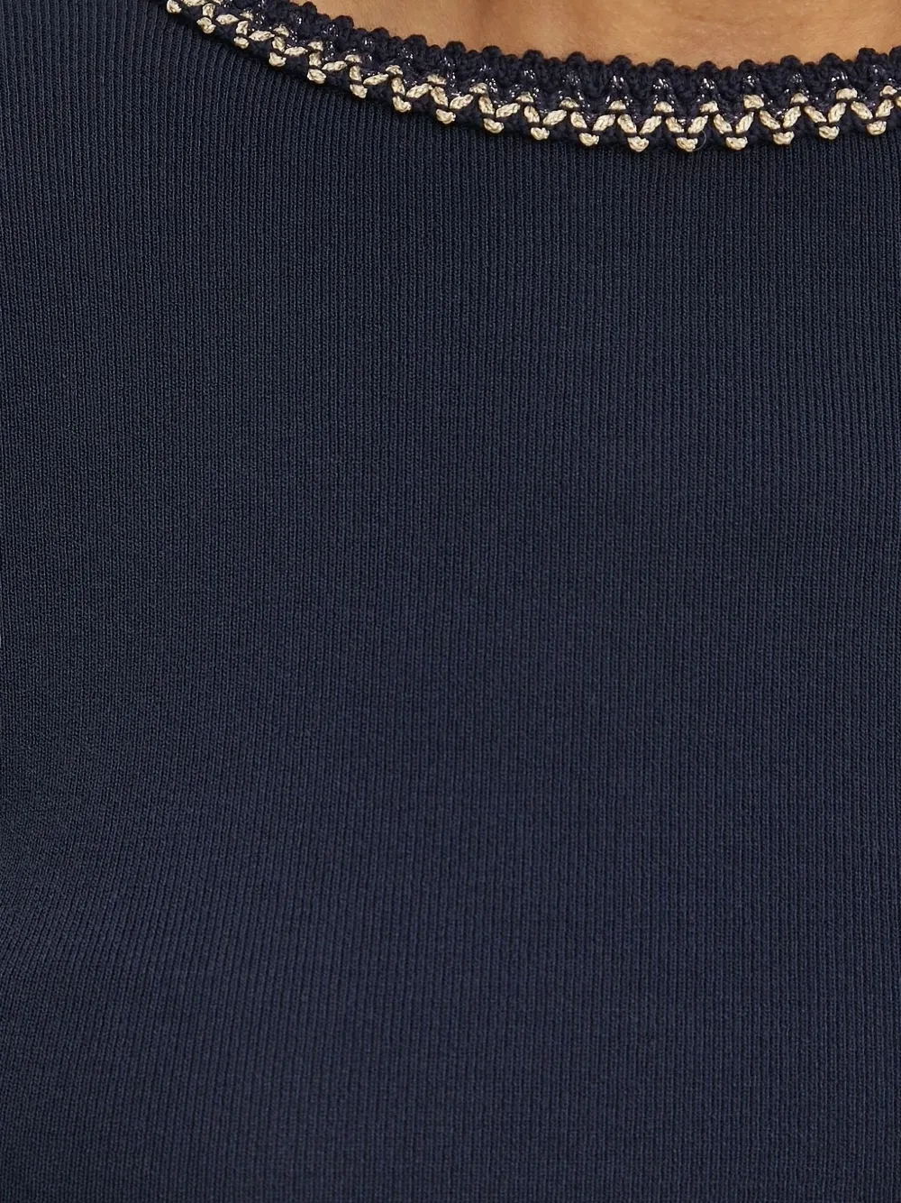 LUISA SPAGNOLI embellished-collar quarter-sleeve T-shirt Blauw