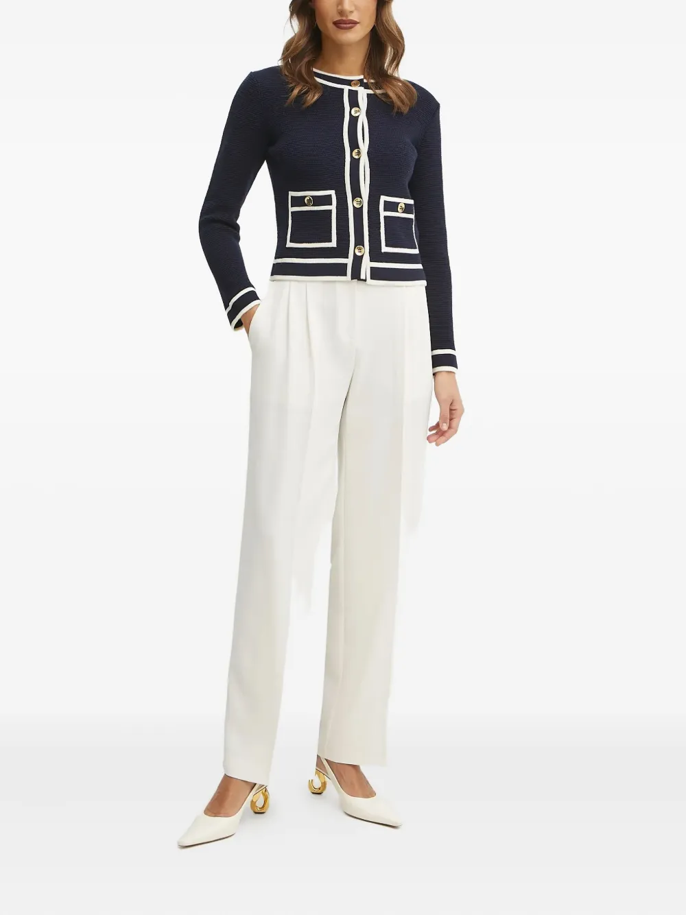 LUISA SPAGNOLI button-fastening pocket cardigan Blauw