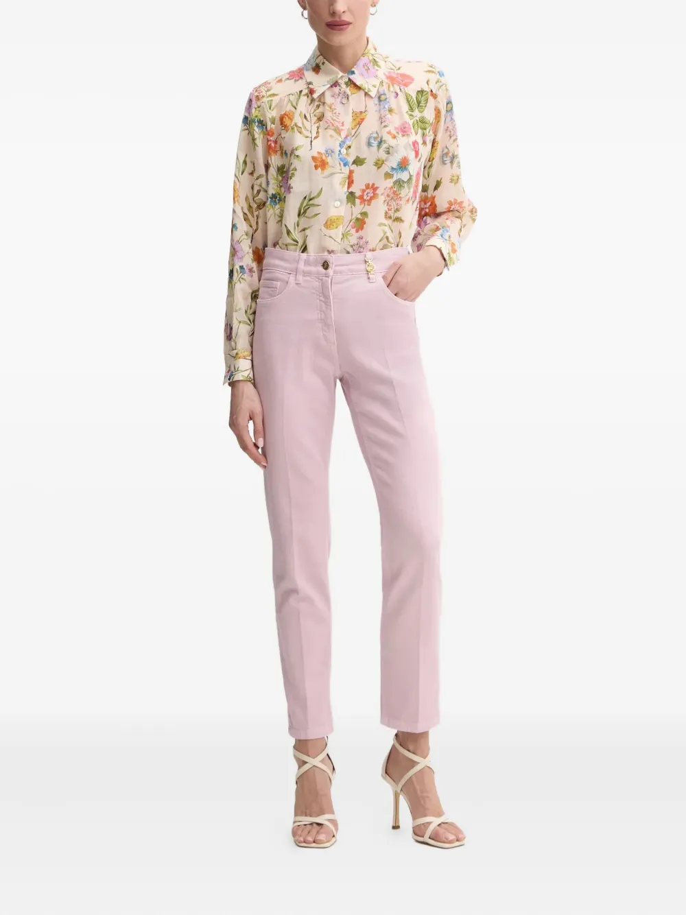 LUISA SPAGNOLI Jeans met logoplakkaat - Roze