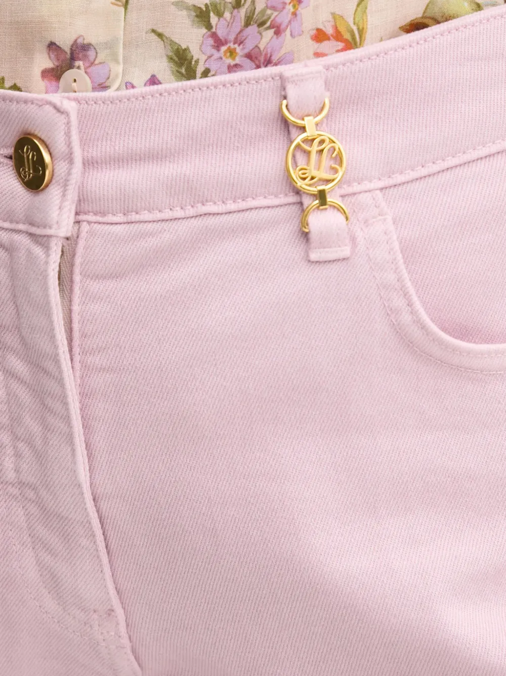 LUISA SPAGNOLI Jeans met logoplakkaat Roze