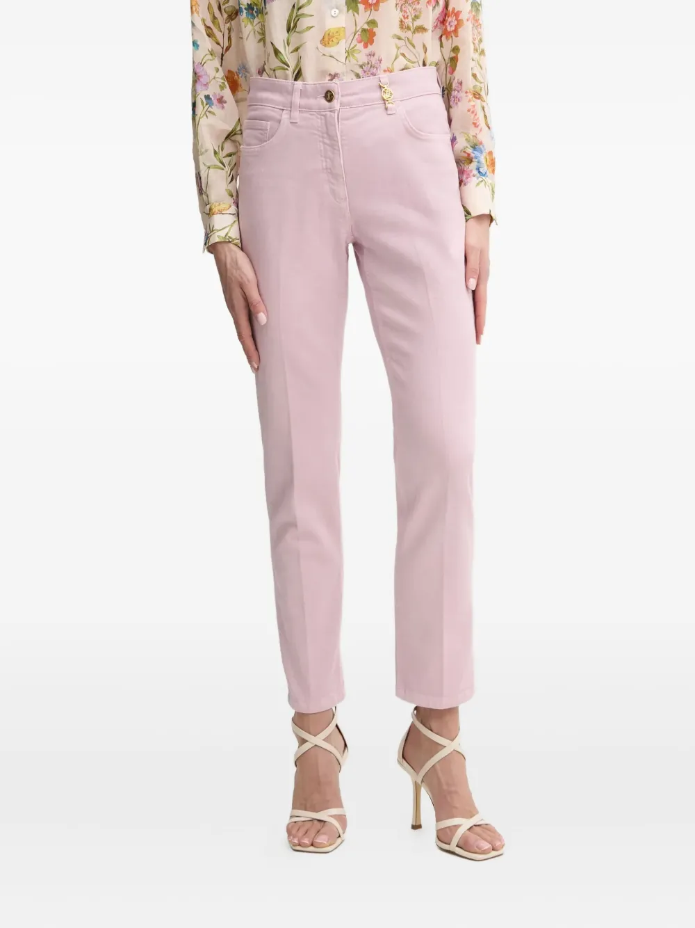 LUISA SPAGNOLI Jeans met logoplakkaat Roze