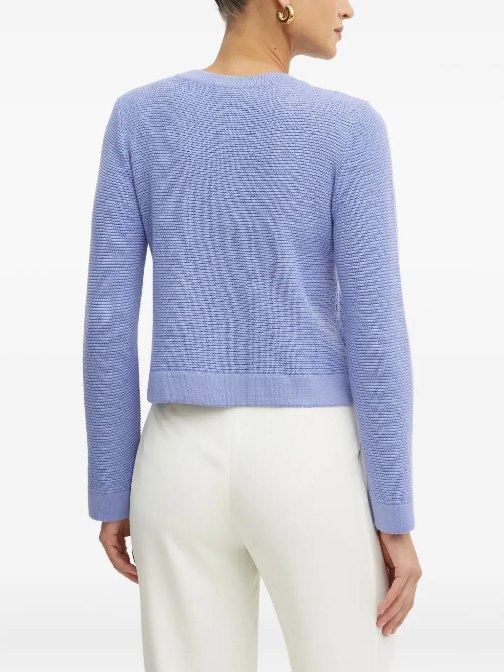Luisa Spagnoli Floral-appliqué Cardigan In Purple