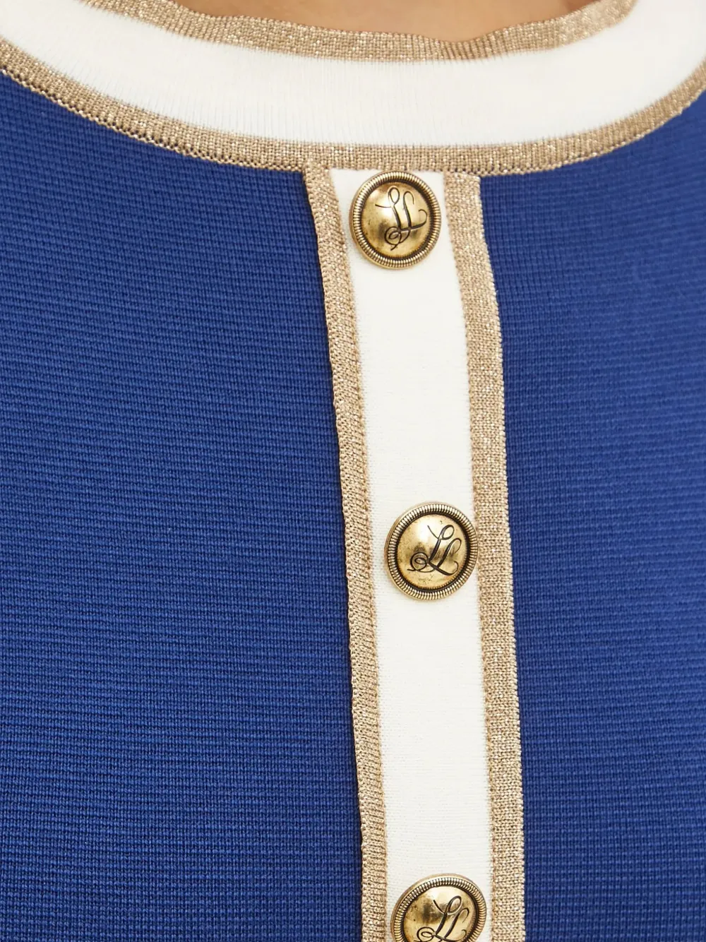 LUISA SPAGNOLI Jurk met cropped mouwen en knopen Blauw