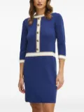 LUISA SPAGNOLI button-embellished three-quarter sleeve dress - Blue