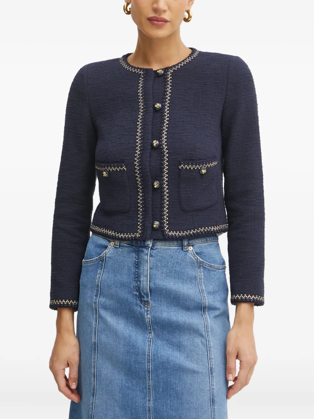 embellished tweed jacket